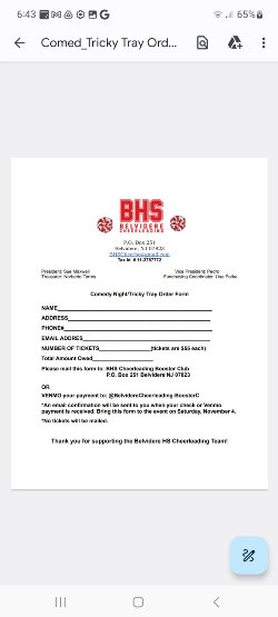 BHS Cheerleading Registration Form